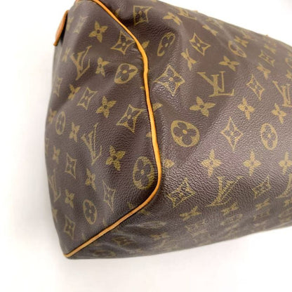 Louis Vuitton Speedy 35 Monogram Leather X PVC Brown Handbag Gold M41524