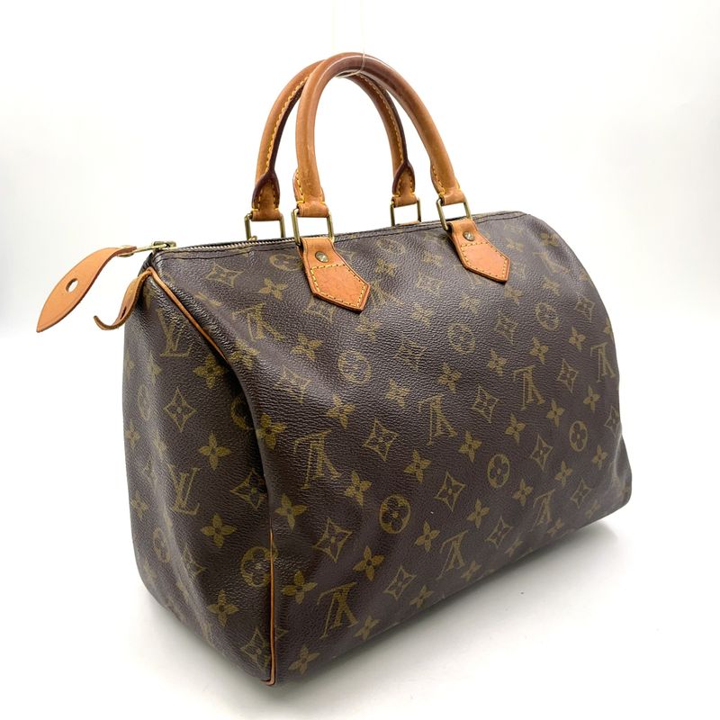 Louis Vuitton Speedy 30 Monogram Leather X PVC Brown Handbag Gold M41526