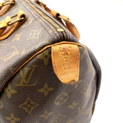 Louis Vuitton Speedy 30 Monogram Leather X PVC Brown Handbag Gold M41526