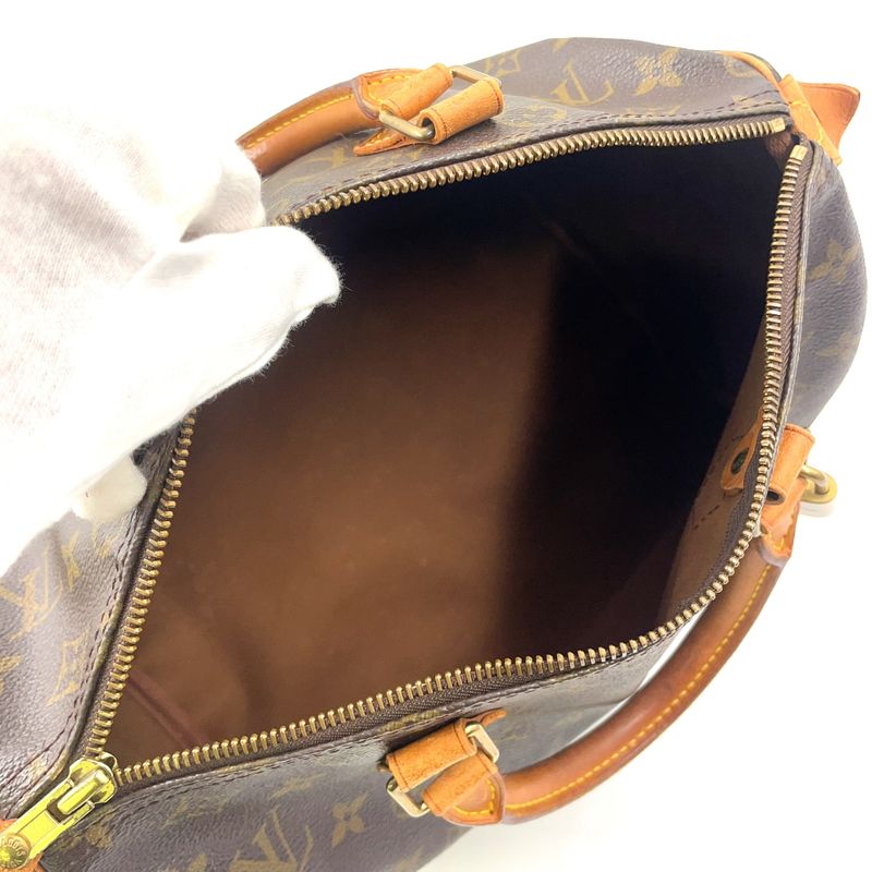Louis Vuitton Speedy 30 Monogram Leather X PVC Brown Handbag Gold M41526