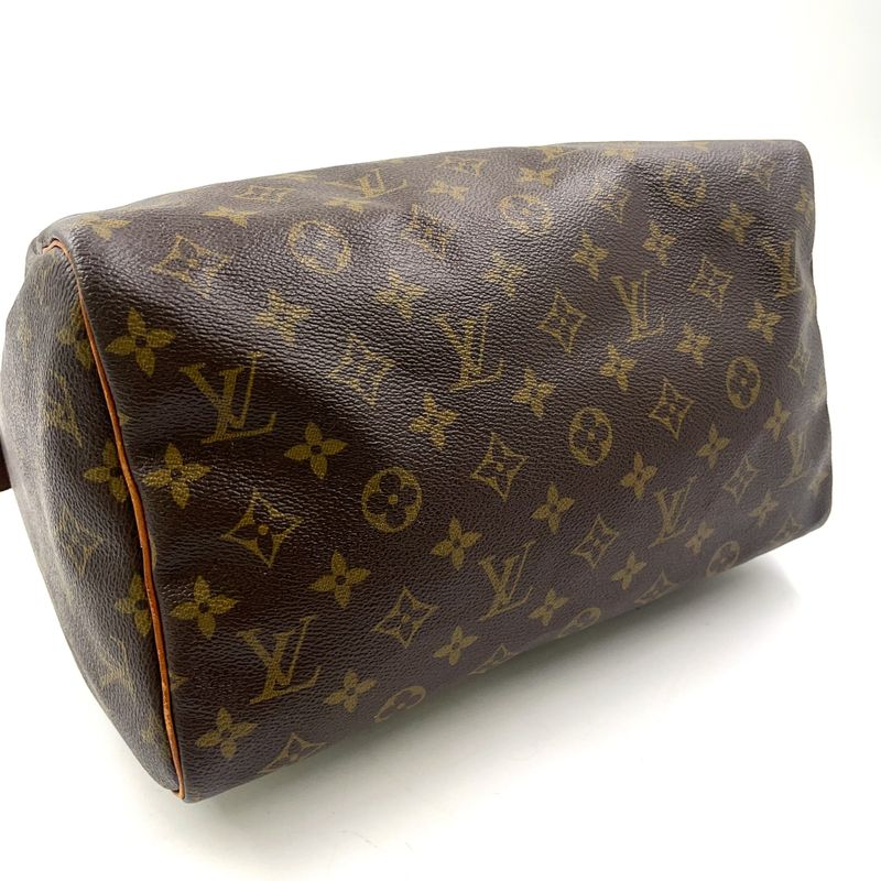 Louis Vuitton Speedy 30 Monogram Leather X PVC Brown Handbag Gold M41526