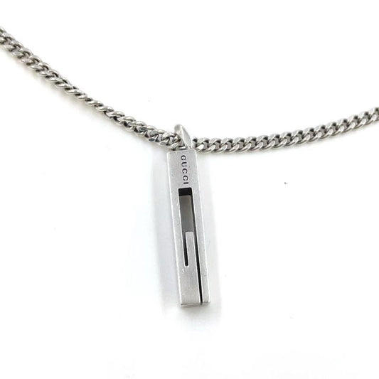 Gucci Cutout G Bar Sv925 Silver Necklace 225055 J8400 8106