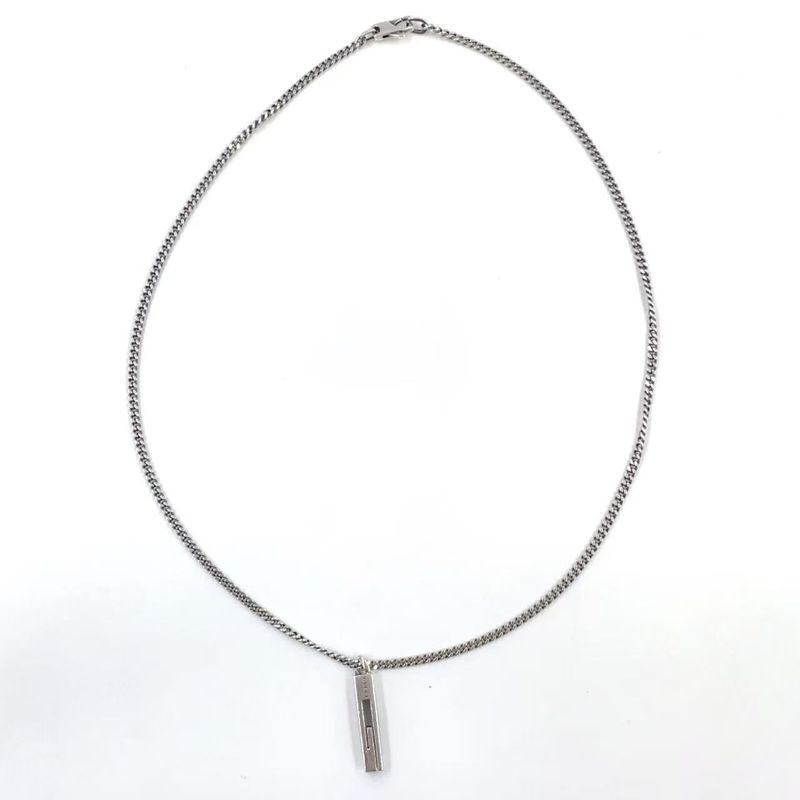 Gucci Cutout G Bar Sv925 Silver Necklace 225055 J8400 8106
