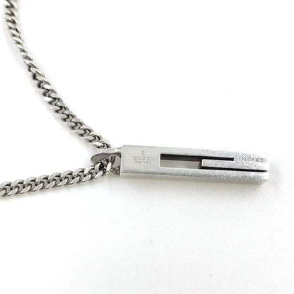 Gucci Cutout G Bar Sv925 Silver Necklace 225055 J8400 8106