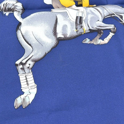 Hermes Carré 90 Jumping Silk Navy Scarf