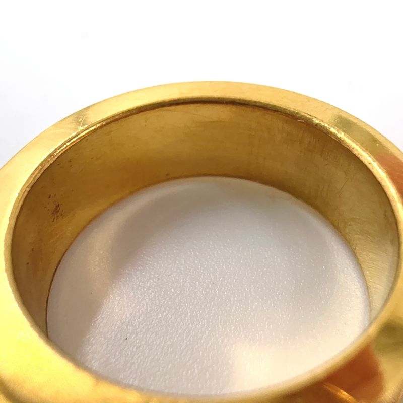 Hermes Kelly Charm Leather And Metal Gold And Black Scarf Ring