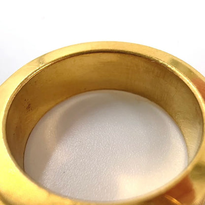 Hermes Kelly Charm Leather And Metal Gold And Black Scarf Ring