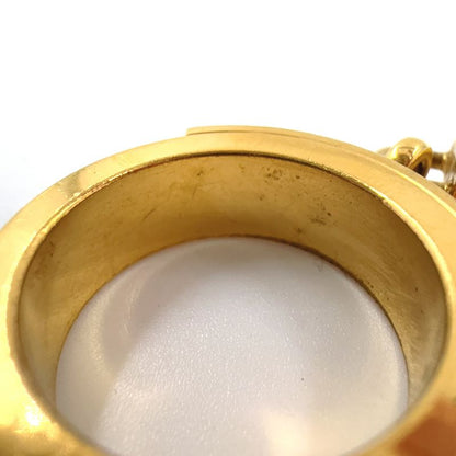 Hermes Kelly Charm Leather And Metal Gold And Black Scarf Ring