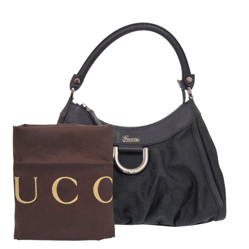 Gucci Abby GG Logo 265692 One Shoulder Bag Nylon Black Handbag Black 1311 Gucci
