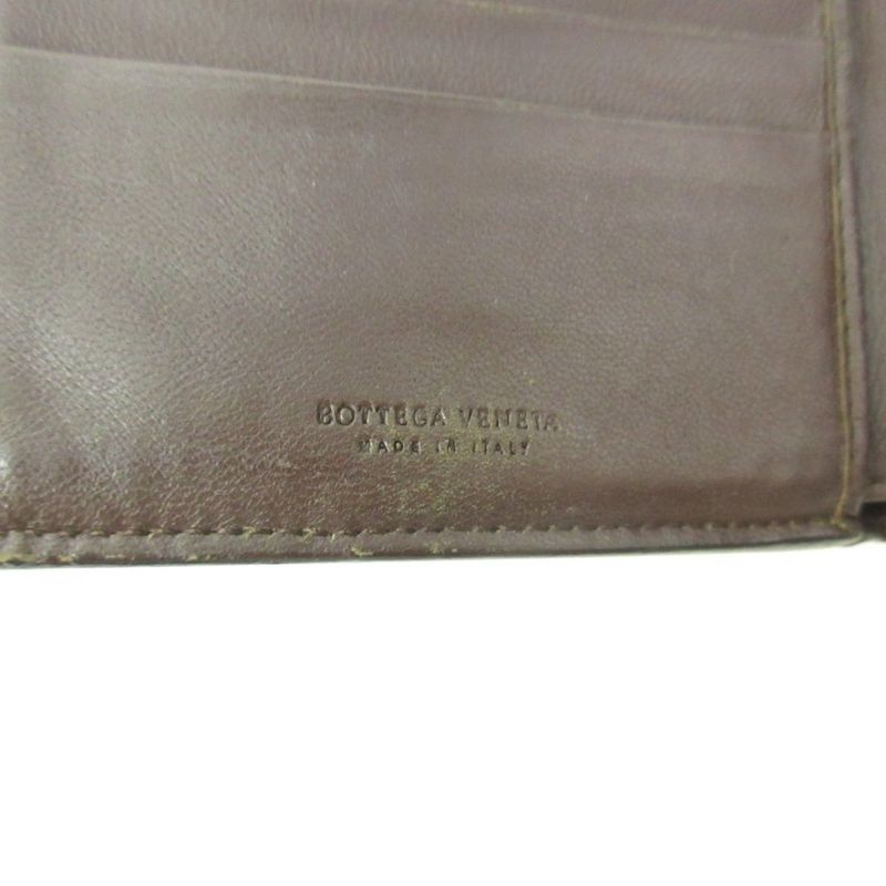 Bottega Veneta Intrecciato Trifold Wallet Leather Brown 1030