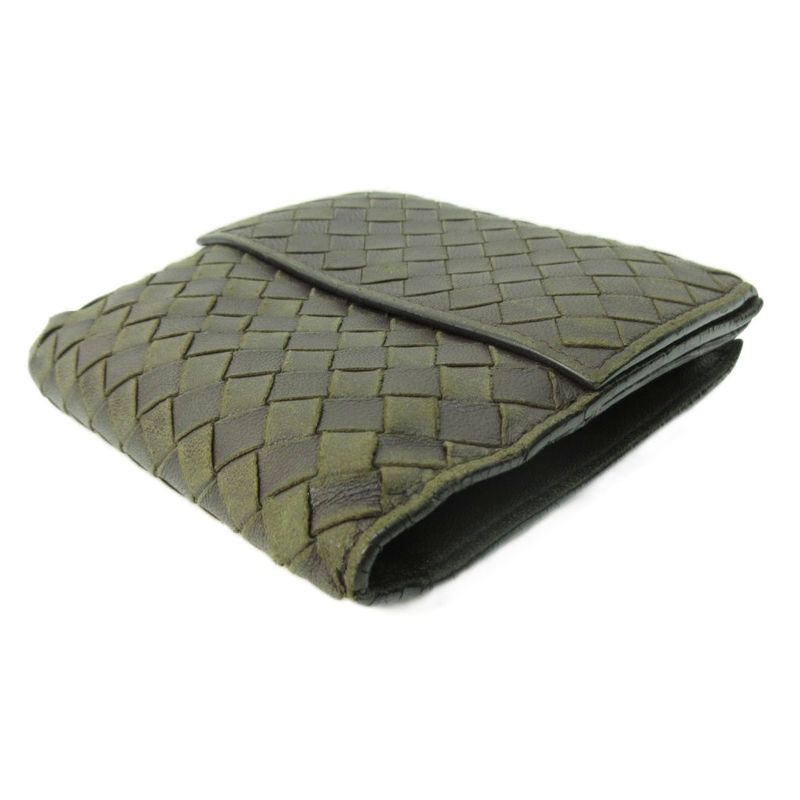 Bottega Veneta Intrecciato Trifold Wallet Leather Brown 1030