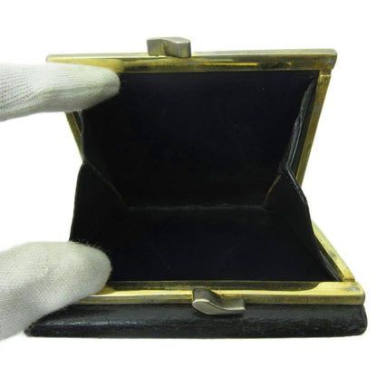 Cartier Sapphire Line Bifold Wallet Clasp Leather Black 1030