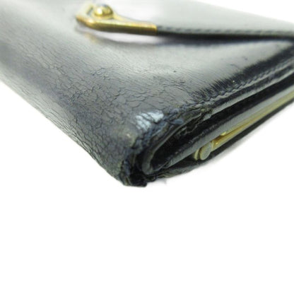 Cartier Sapphire Line Bifold Wallet Clasp Leather Black 1030