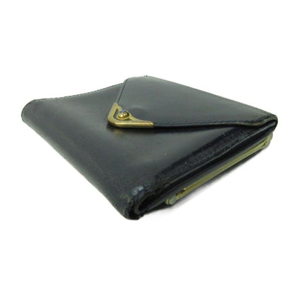 Cartier Sapphire Line Bifold Wallet Clasp Leather Black 1030