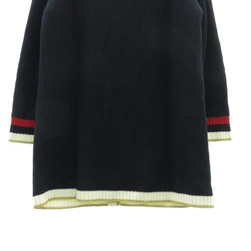 Gucci Embroidery Pearl Button Knit Cardigan Loved GG 467691 Navy L AA