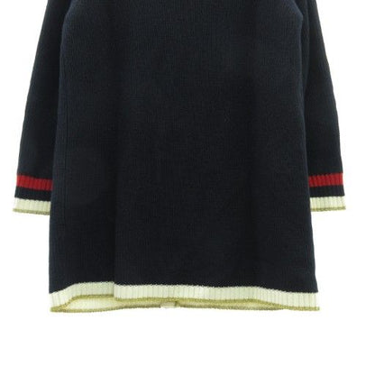 Gucci Embroidery Pearl Button Knit Cardigan Loved GG 467691 Navy L AA