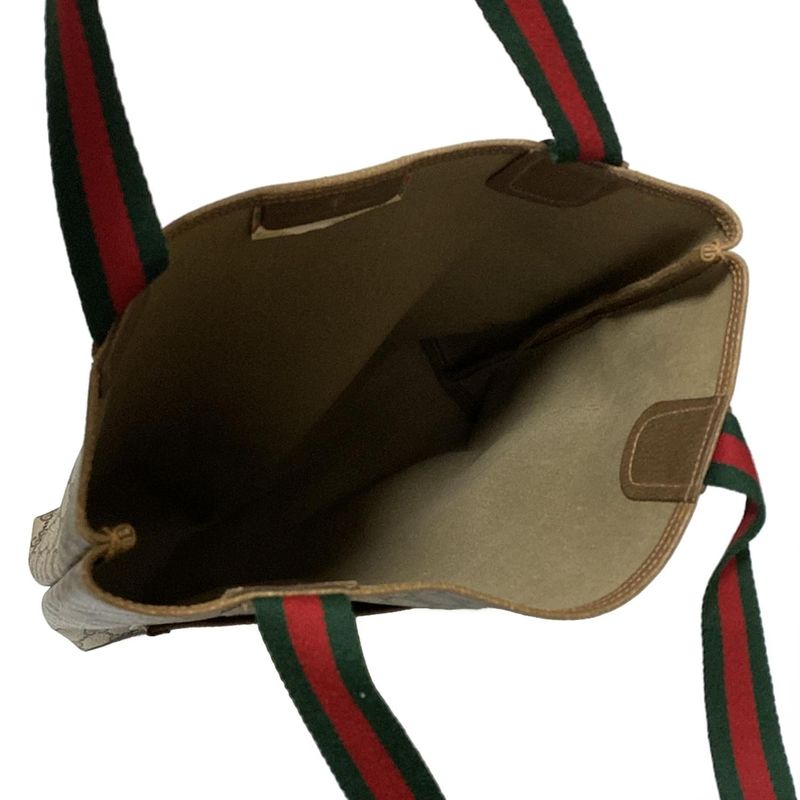 Gucci Tote Bag Sherry (web)accessories Collection Beige Dark Brown And Multi