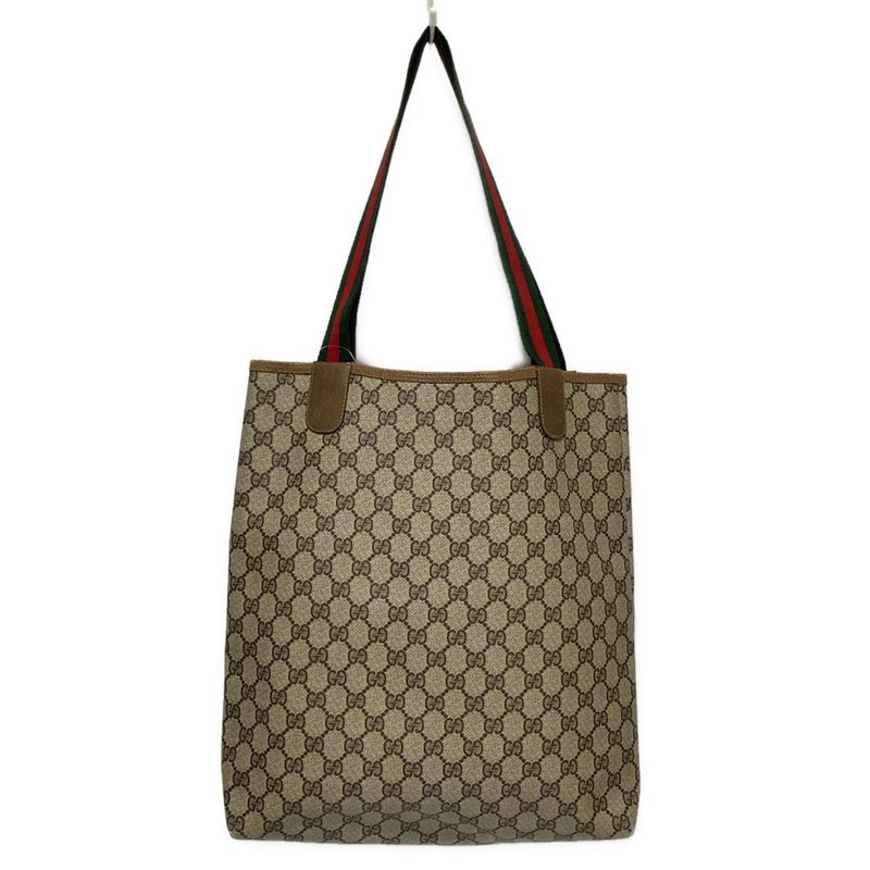 Gucci Tote Bag Sherry (web)accessories Collection Beige Dark Brown And Multi