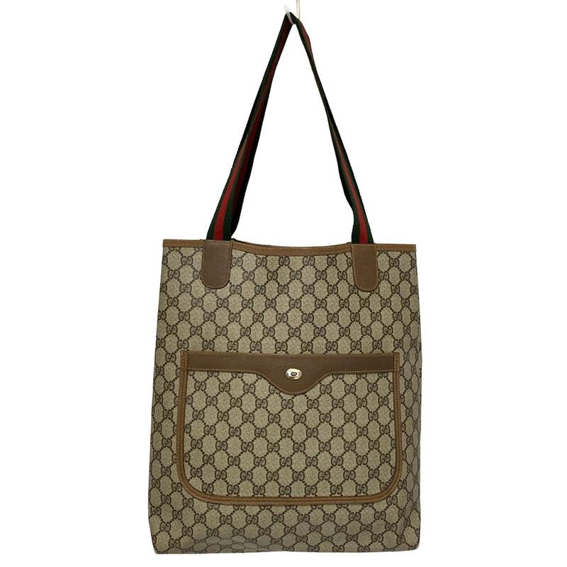 Gucci Tote Bag Sherry (web)accessories Collection Beige Dark Brown And Multi