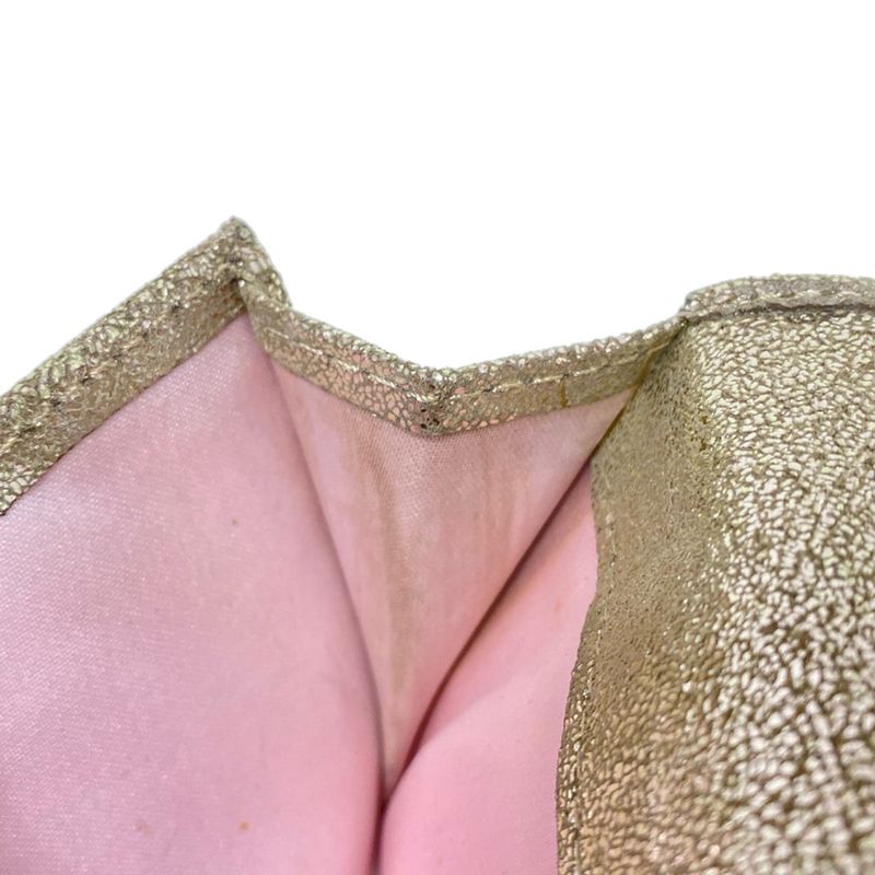 Fendi Bifold Wallet With Zucchino Pattern Gold And Silver Lamé Leather