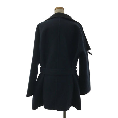 Hermes | 2023aw | Cashmere High Neck Belted Gown Coat | 40 | Navy | Women