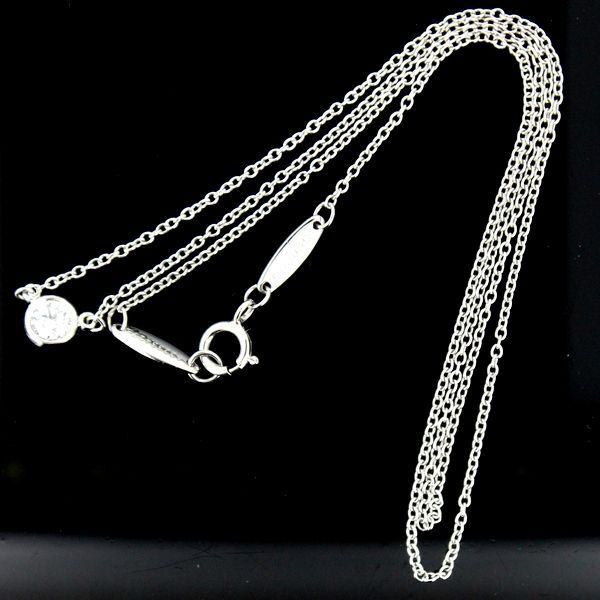 Tiffany & Co By-the-yard Diamond 018ct G-vs1-3ex Necklace Pt950