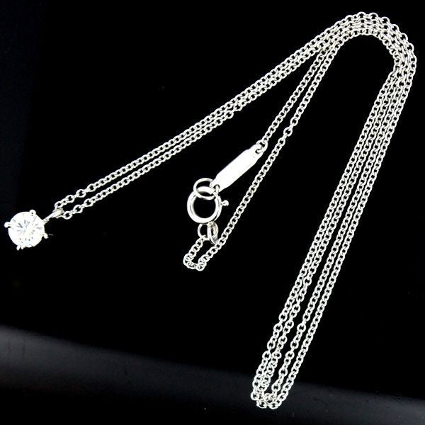 Tiffany & Co Stud 0341ct F-vs1-3ex H&C Diamond Necklace Pt950