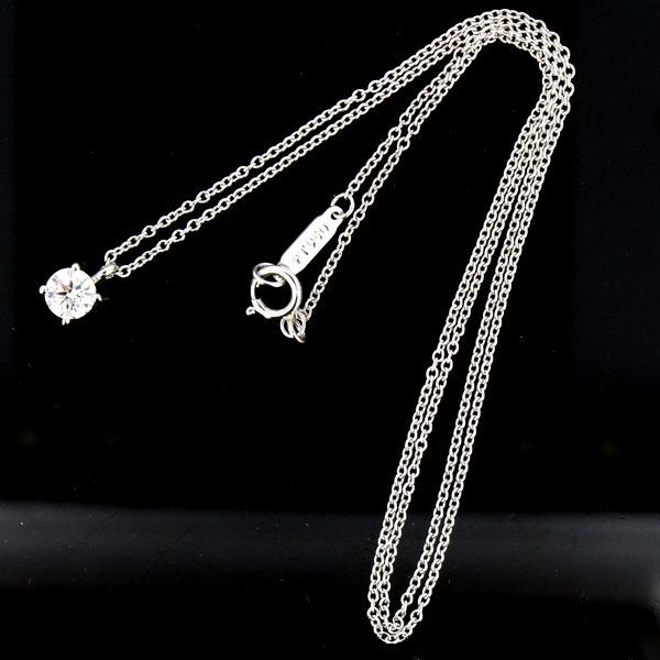 Tiffany & Co Stud 034ct D-vvs1-3ex Diamond Necklace Pt950