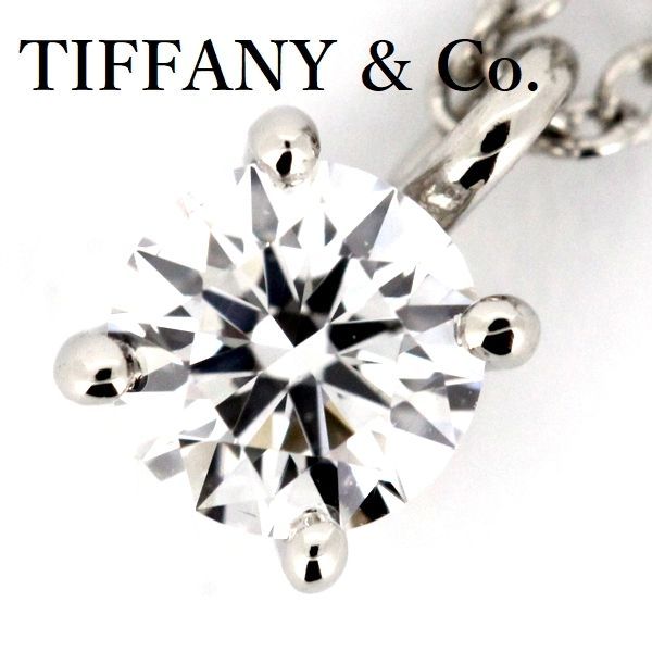 Tiffany & Co Stud 034ct D-vvs1-3ex Diamond Necklace Pt950
