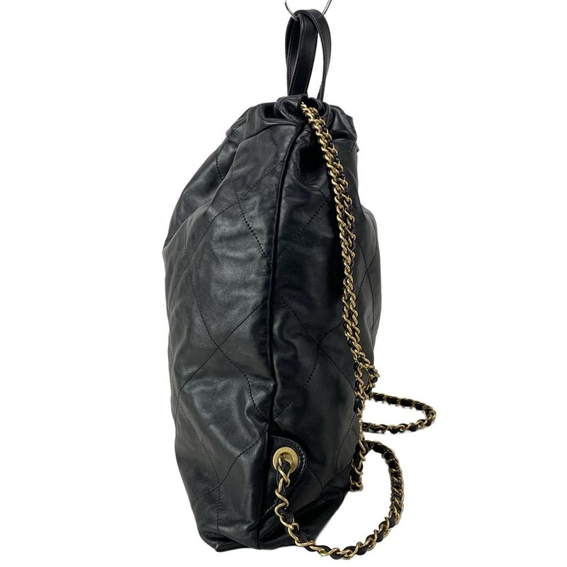 Chanel Backpack Sac Chanel22 Large Backpack As3313 Black