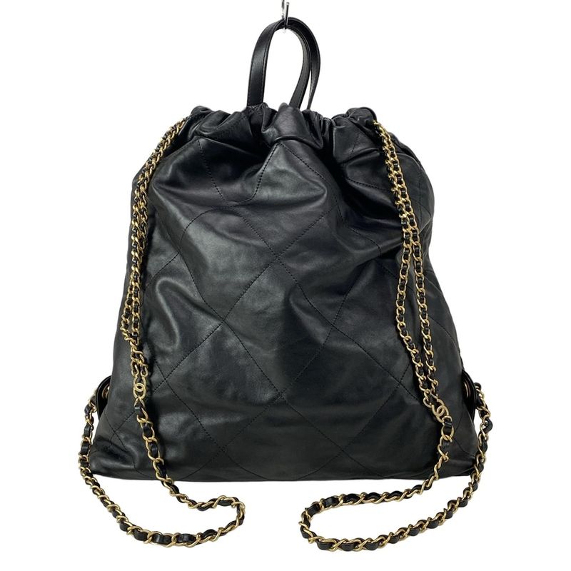 Chanel Backpack Sac Chanel22 Large Backpack As3313 Black