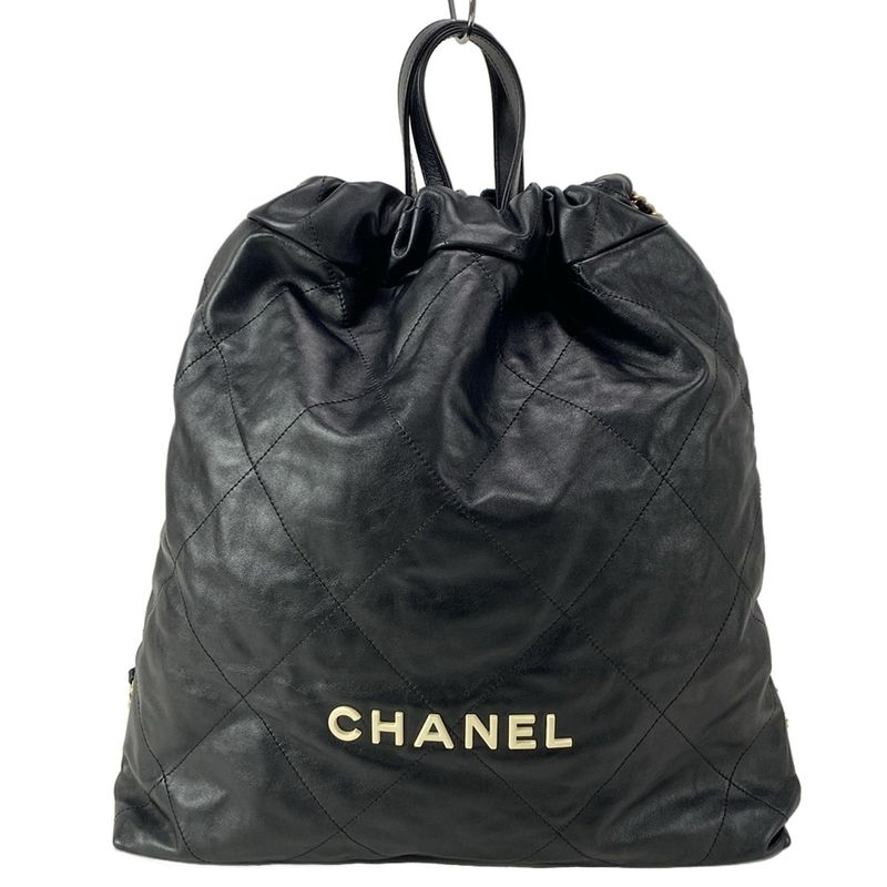 Chanel Backpack Sac Chanel22 Large Backpack As3313 Black