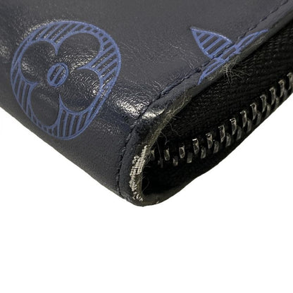 Louis Vuitton Long Wallet Monogram-shadow Zippy Wallet Vertical M80423 Navy