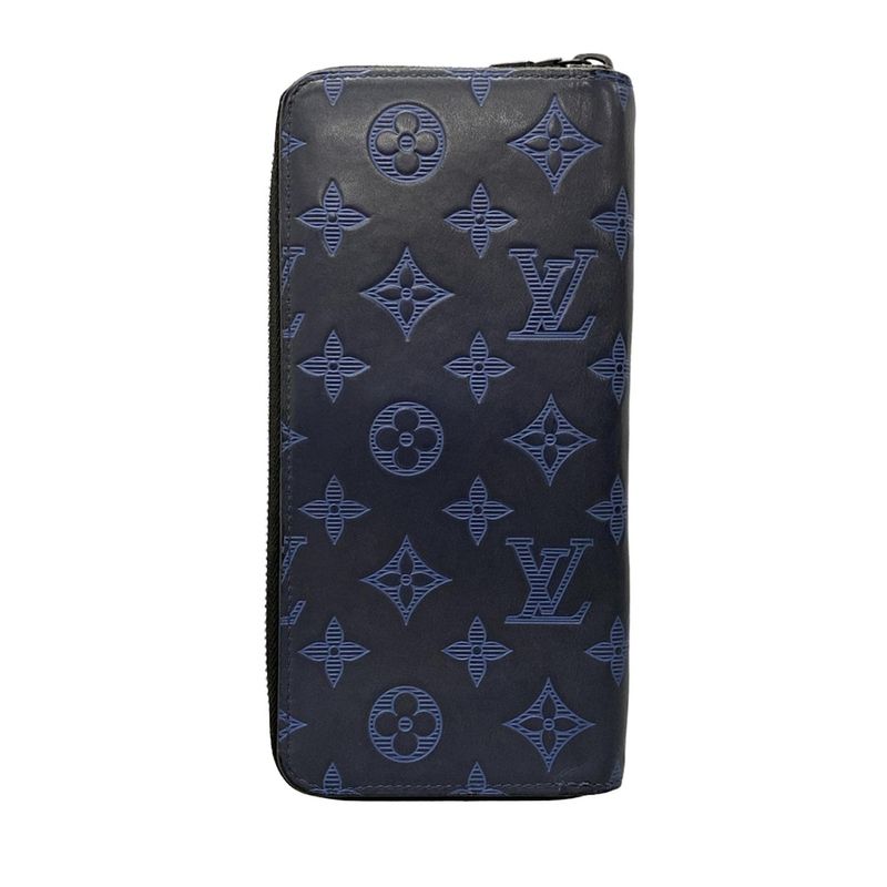 Louis Vuitton Long Wallet Monogram-shadow Zippy Wallet Vertical M80423 Navy
