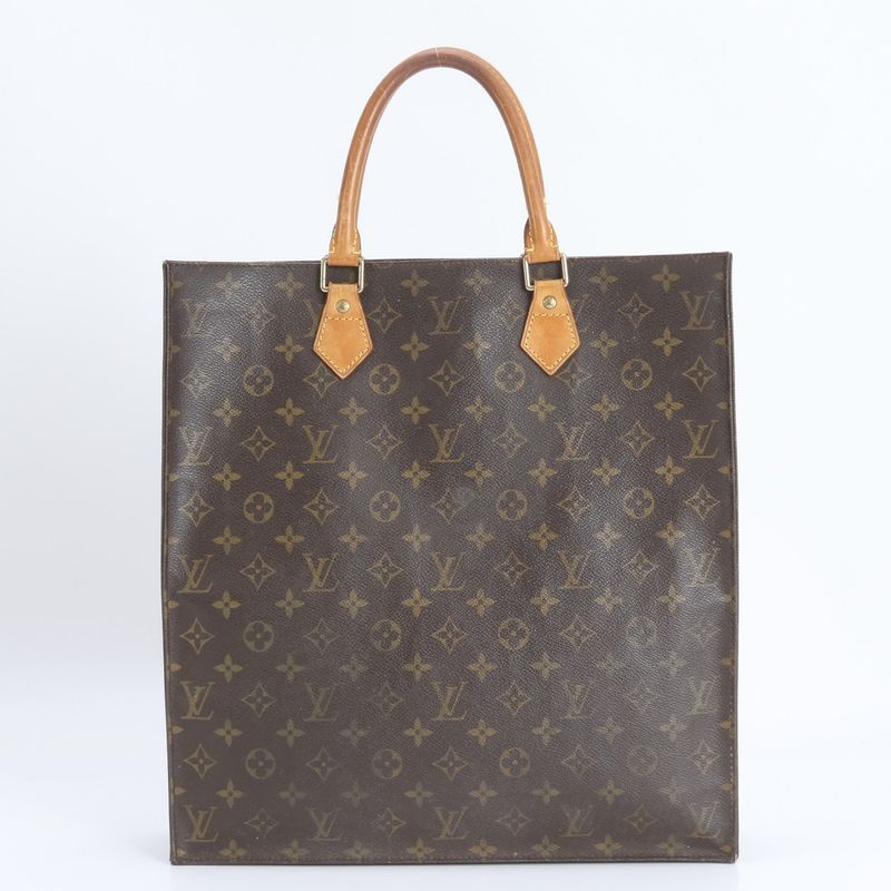 Louis Vuitton Monogram Sac Pura M51140 Leather Tote Bag Shoulder Hand A4 Ladies
