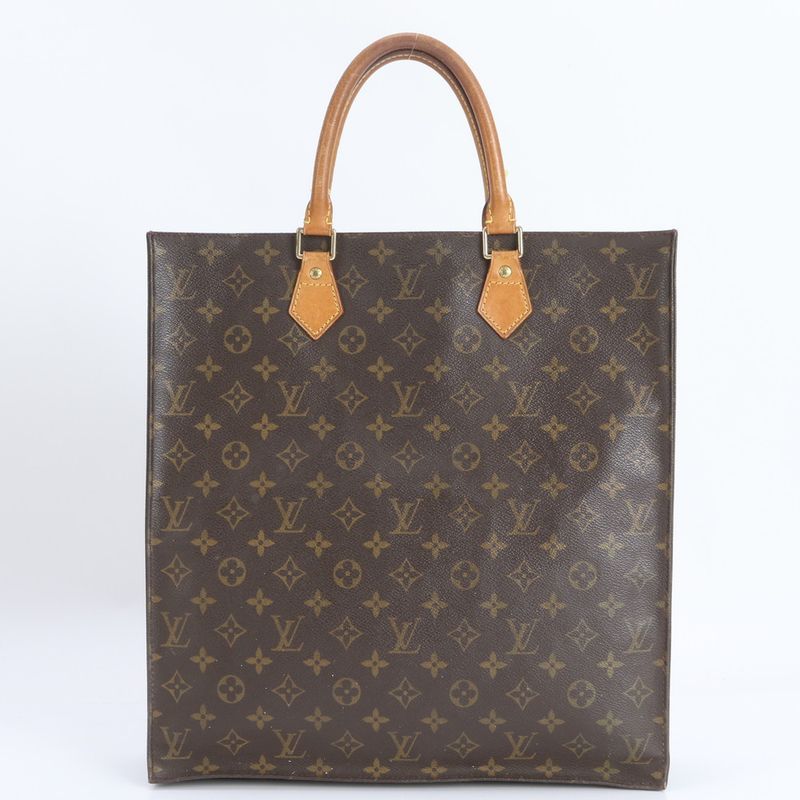 Louis Vuitton Monogram Sac Pura M51140 Leather Tote Bag Shoulder Hand A4 Ladies