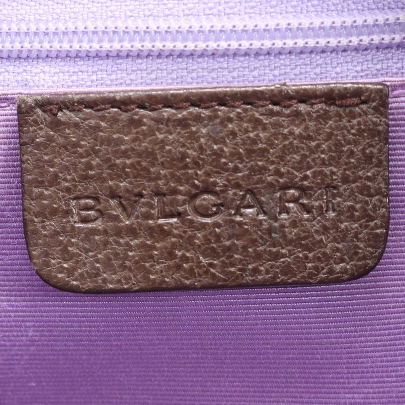 Bulgari Logomania Leather Canvas Tote Bag Shoulder Hand Women's EEM Cr16-2