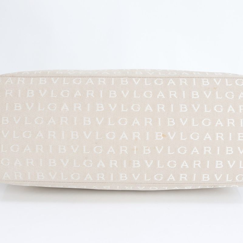 Bulgari Logomania Leather Canvas Tote Bag Shoulder Hand Women's EEM Cr16-2