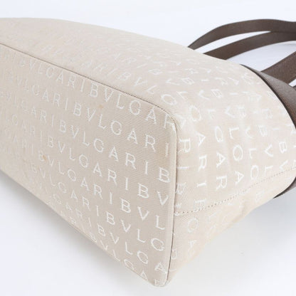 Bulgari Logomania Leather Canvas Tote Bag Shoulder Hand Women's EEM Cr16-2