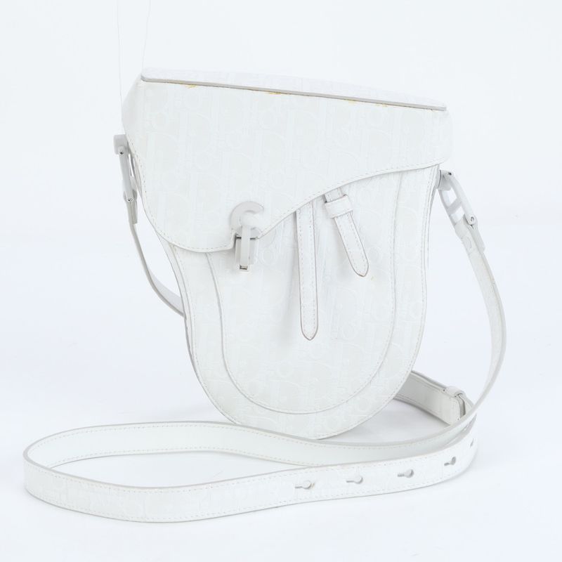 Christian Dior Oblique Saddle Leather Shoulder Bag Crossbody Messenger Business