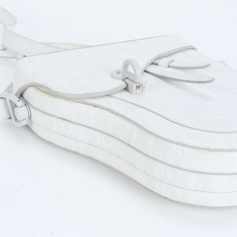 Christian Dior Oblique Saddle Leather Shoulder Bag Crossbody Messenger Business