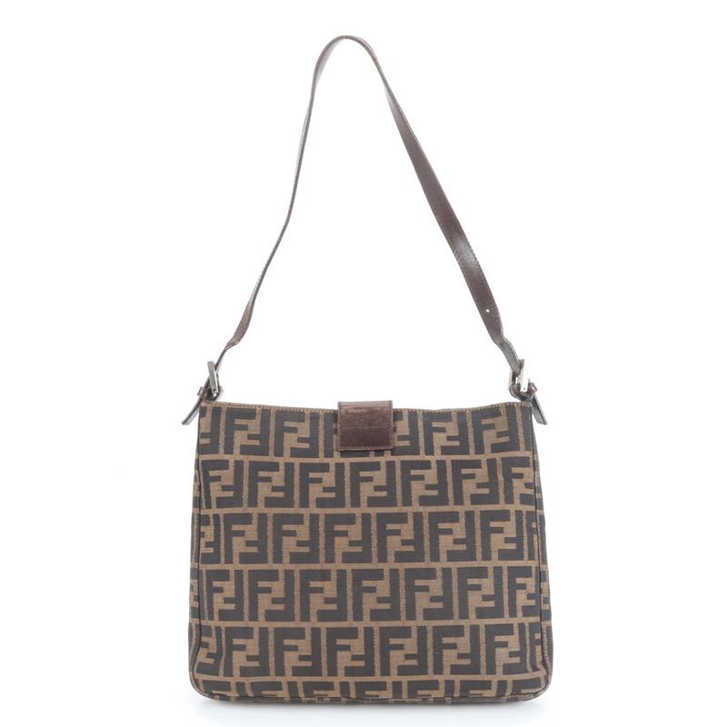 Vintage Fendi Zucca Mamma Baguette Bucket Leather Shoulder Bag Shoulder Tote