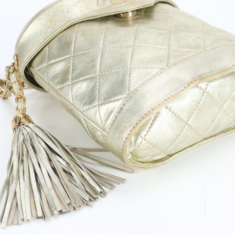 Chanel Authenticity Matelasse Lambskin Leather Shoulder Bag Crossbody Women's