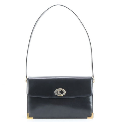 Vintage Christian Dior Leather Shoulder Bag Shoulder One Shoulder Black Women