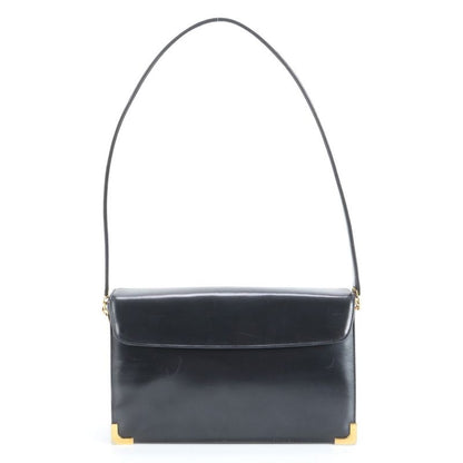 Vintage Christian Dior Leather Shoulder Bag Shoulder One Shoulder Black Women