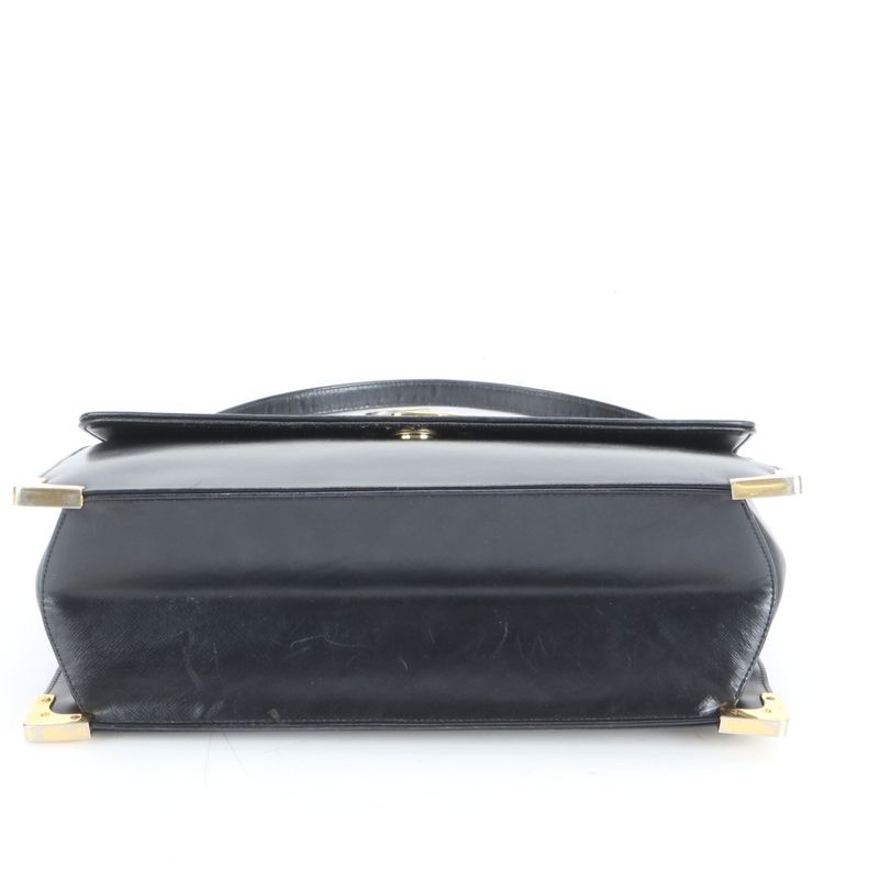 Vintage Christian Dior Leather Shoulder Bag Shoulder One Shoulder Black Women