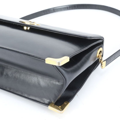 Vintage Christian Dior Leather Shoulder Bag Shoulder One Shoulder Black Women