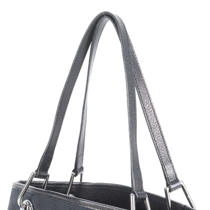 Gucci GG Canvas Eclipse Leather Tote Bag Shoulder Hand Navy Blue 120837 Women's