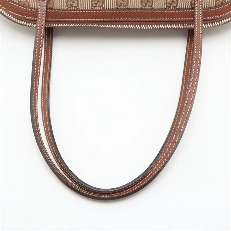 Gucci GG Canvas Bree 323673 Leather Tote Bag Shoulder Hand Brown Women's MMM