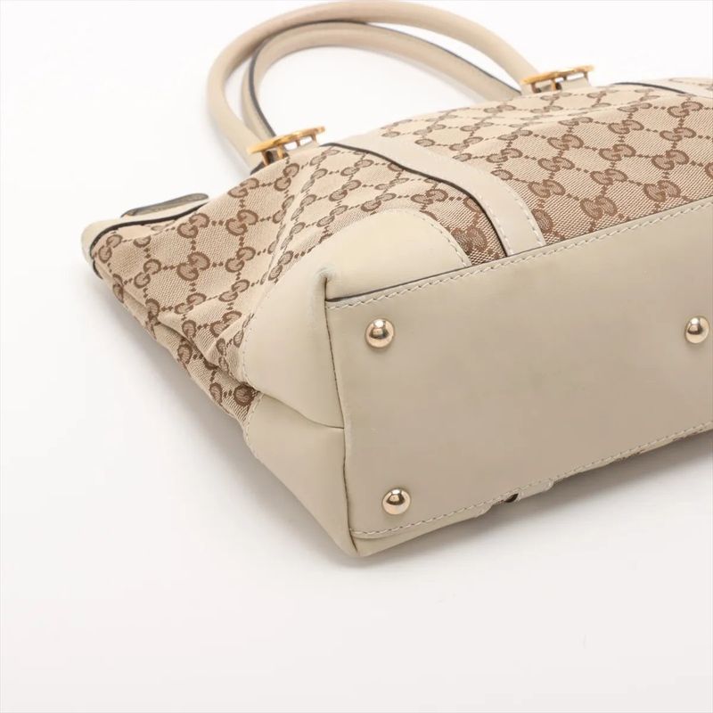 Gucci GG Canvas Lovely Heart Leather Tote Bag Shoulder Hand A4 257069 Women's